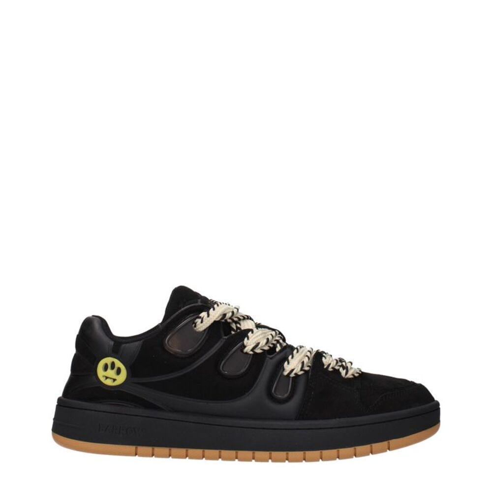 Barrow Black Leather Men's Sneakers